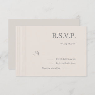 Convites Elegante Ivory White WoodGrein Stripes Wedes RSVP