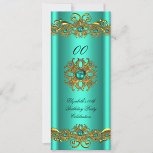 Convites Elegante Jade Green Jewel Festa de aniversário Dou