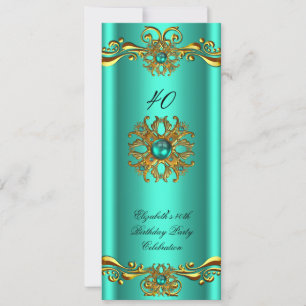 Convites Elegante Jade Green Jewel Festa de aniversário Dou