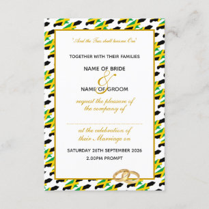 Convites Elegante JAMAICA com Casamento Dourado de Script
