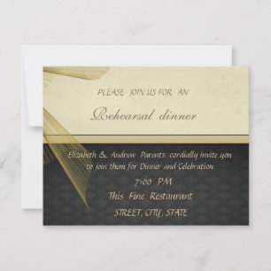 Convites Elegante jantar de ensaio de casamento preto e sof