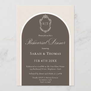 Convites Elegante Jantar de Ensaios de Casamento Monograma