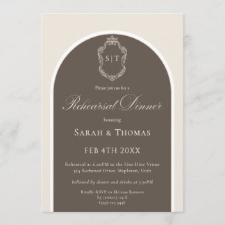Convites Elegante Jantar de Ensaios de Casamento Monograma