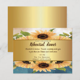 Convites Elegante Jantar de Rehearsal Dourado e Chic, Giras