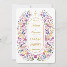Convites Elegante Jardim Floral Casamento de Primavera