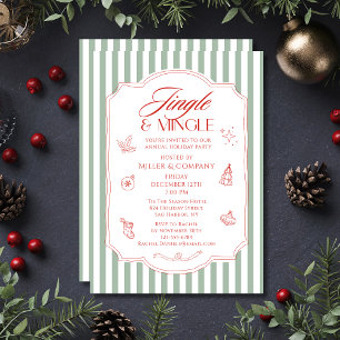 Convites Elegante Jingle e Mingle Corporate Christmas Party