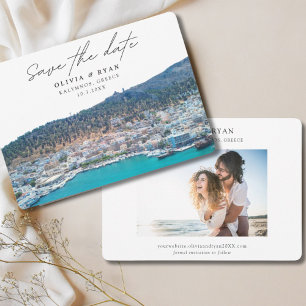 Convites Elegante Kalymnos Grécia Casamento Salvar a Data