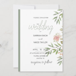 Convites Elegante Laranja Blush Rosa Watercolor