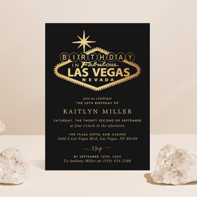 Convites Elegante Las Vegas Birthday (Criador carregado)