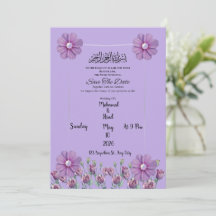 Elegante Lavanda Roxa Floral Pérola Salve A Data