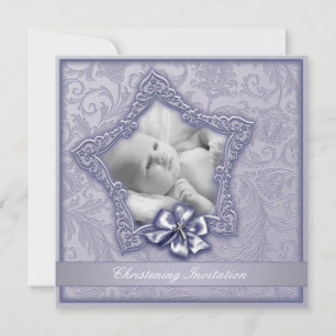 Convites Elegante Lavanda Roxo Christening