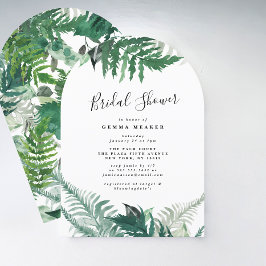 Convites Elegante Leafy Greenery Arch Chá de panela