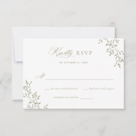 Convites Elegante Leafy Sage Laurel Botanical Wedding RSVP