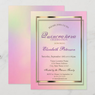 Convites Elegante  Legal  Holográfico Quinceañera