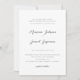 Convites Elegante Letra de Caligrafia Moderna Casamento Bra