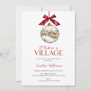 Convites Elegante Leva um Chá de fraldas de natal de villag
