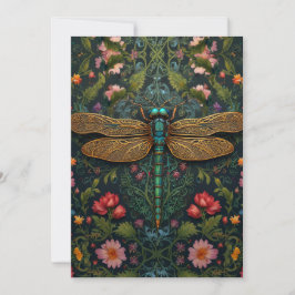Convites Elegante libélula vintage boho botânico