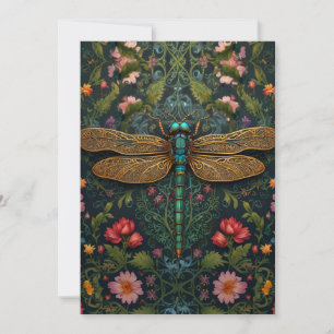 Convites Elegante libélula vintage boho botânico