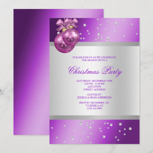 Convites Elegante Lilac Baubles & Pearls Natal