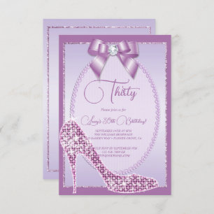 Convites Elegante Lilac Jewel Arco e Stiletto Aniversário