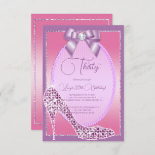 Convites Elegante Lilac & Pink Jewel Arco & Stiletto Aniver