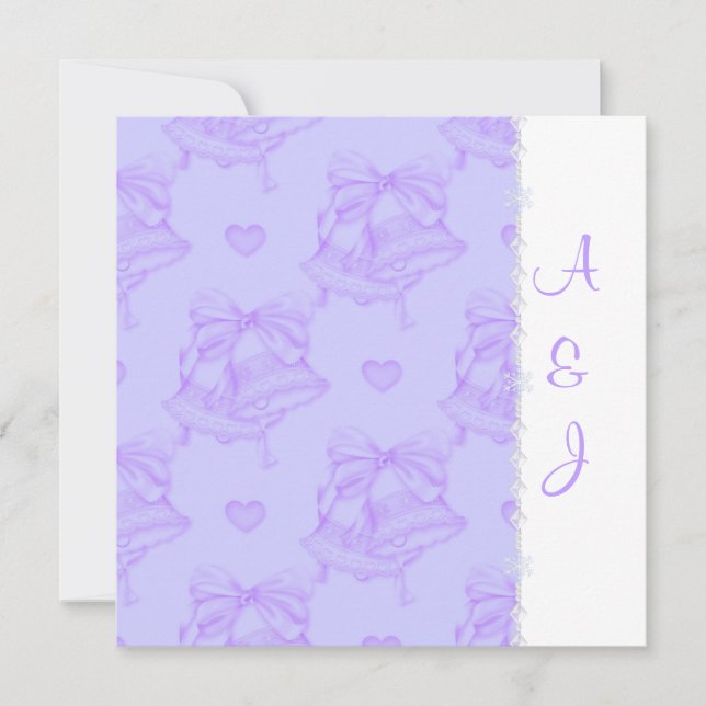 CONVITES ELEGANTE LILAC WEDDING BELLS (Frente)