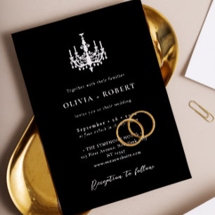 Convites Elegante Lustre Minimalista para Casamento