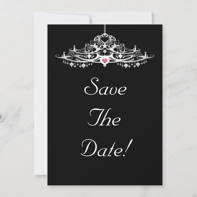 Convites Elegante Lustre Save The Date Casamento (Frente)