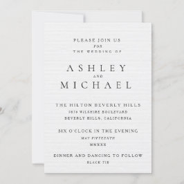 Convites ELEGANTE LUXURY TYPOGRAPHY Casamento Preto e Branc