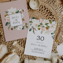 Elegante Magnolia | aniversário de 30 anos branco