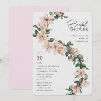 Elegante Magnolia Floral Blush Chá de panela Roxo