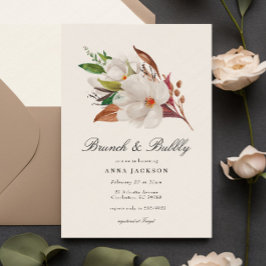 Convites Elegante Magnolia Floral Bridal BrunChá