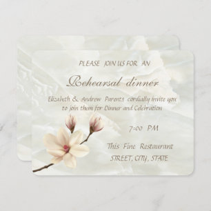 Convites Elegante Magnolia, Janto de ensaio de mármore bran