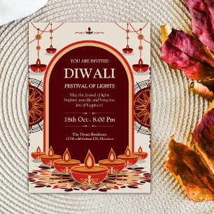 Convites Elegante mandala Diwali Festival das Luzes