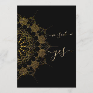 Convites Elegante Mandala Dourado Preto