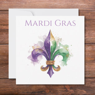 Convites Elegante Mardi Gras em Aquarela 