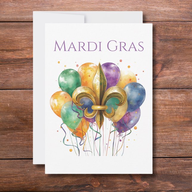Convites Elegante Mardi Gras em Aquarela  (Criador carregado)