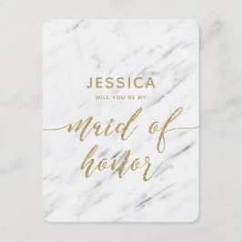 Convites Elegante Mármaco Branco Você Será Minha Madrinha d