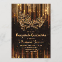 Elegante Mascarada Quinceañera 15 Birthday