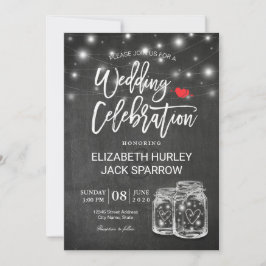 Convites Elegante Mason Jar String Light Casamento