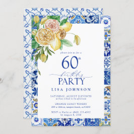 Convites Elegante Mediterrâneo 60ª Festa de aniversário Lim