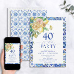 Convites Elegante Mediterrâneo Lemon Floral aniversário de<br><div class="desc">Celebre seu 40º ano de estilo! Quer você esteja planejando uma grande festa ou algo mais íntimo, este Elegante aniversário de 40 anos Floral de Lemon Mediterrâneo dará o tom para seu dia especial. Este design, que chama a atenção, apresenta uma série de florais de limões de aquarela amarela vibrantes...</div>