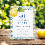 Convites Elegante Mediterrâneo Lemon Floral aniversário de<br><div class="desc">Celebre em estilo com um elegante convite de aniversário floral de limão mediterrânico. Com limões amarelos vibrantes e folhagem verde esmagadora, este design evoca o charme do Mediterrâneo, perfeito para um evento ensolarado e sofisticado. Os intrincados sotaques florais adicionam um toque novo e convidativo, enquanto a tipografia elegante traz um...</div>