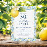 Convites Elegante Mediterrâneo Lemon Floral aniversário de<br><div class="desc">Celebre em estilo com um elegante convite de aniversário floral de limão mediterrânico. Com limões amarelos vibrantes e folhagem verde esmagadora, este design evoca o charme do Mediterrâneo, perfeito para um evento ensolarado e sofisticado. Os intrincados sotaques florais adicionam um toque novo e convidativo, enquanto a tipografia elegante traz um...</div>