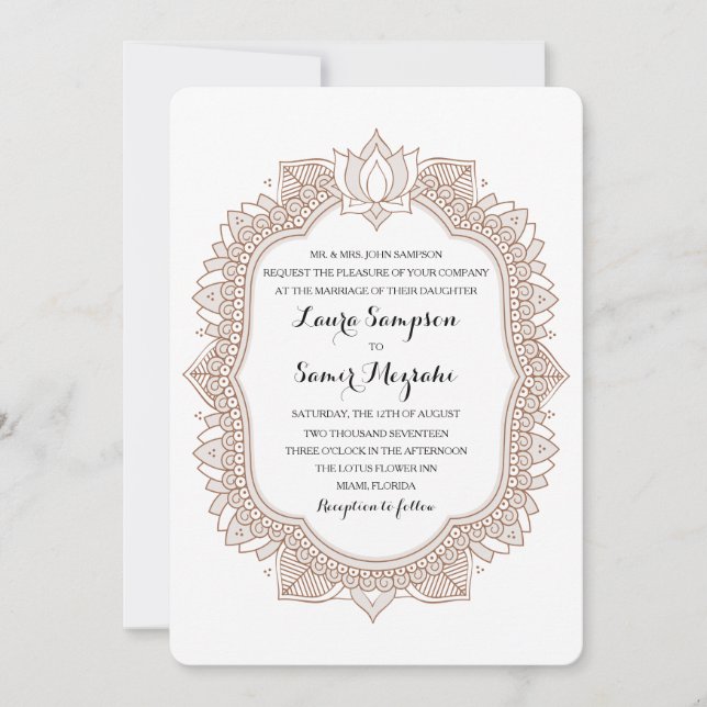 Convites Elegante Mehndi Wedding (Frente)
