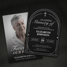 Elegante Memorial Fúnebre em Foto Preto e Branco