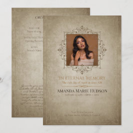 Convites Elegante Memorial Inspirado na Idade Média com 1 F