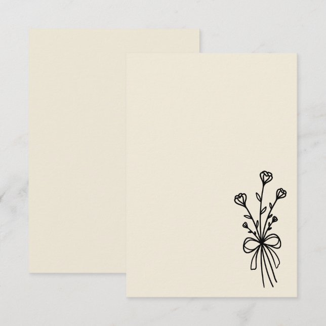 Convites Elegante Minimalista Branco Natural (Frente/Verso)