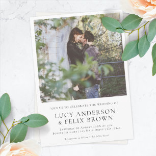 Convites Elegante Minimalista Casamento por Foto em Quic