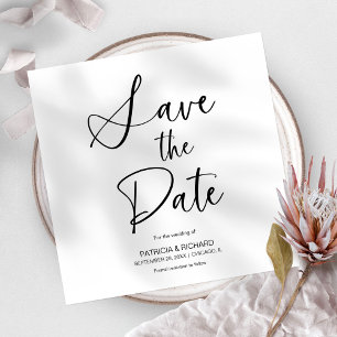 Convites Elegante Minimalista Não Foto Casamento Salvar a D